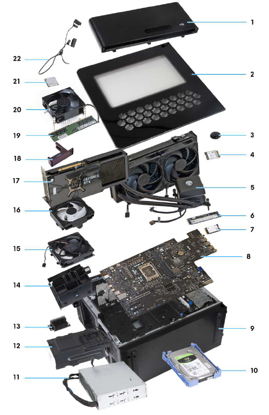 Alienware Aurora ACT1250 Gaming PC-Major components