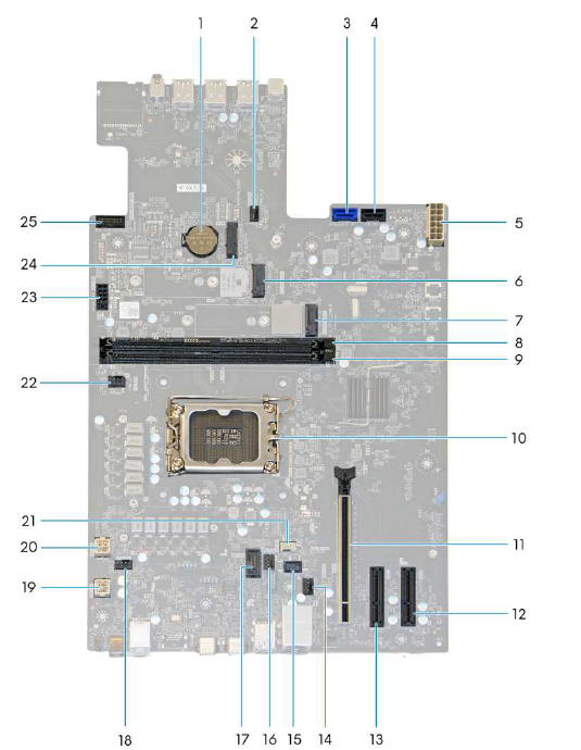 Alienware Aurora ACT1250 Gaming PC-System-board components