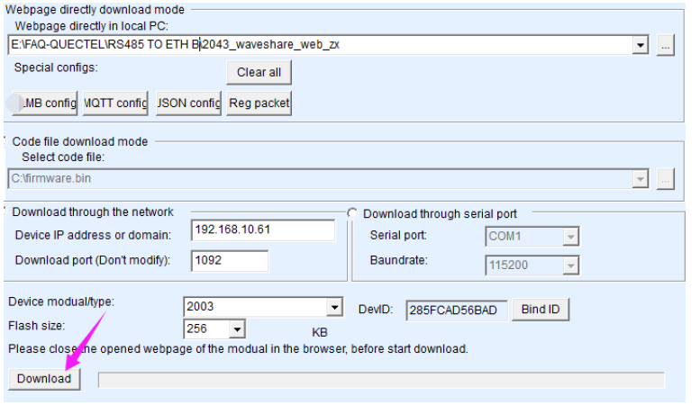 Waveshare 2-CH RS485 TO ETH (B)-WEB Configuration C
