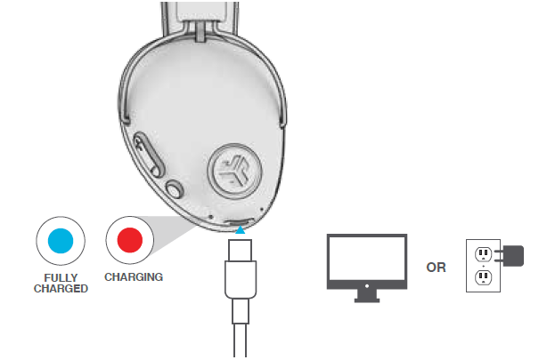 jlab Studio Pro Wireless Headphones-CHARGING