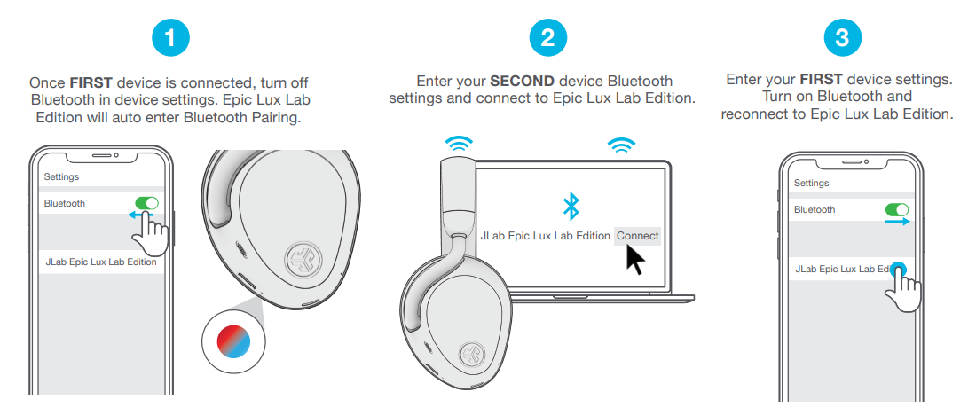 JLab Epic Lux Lab Edition Headphones-MULTIPOINT