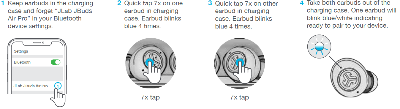 JLab Jbuds Air Pro Earbuds-TROUBLESHOOTING