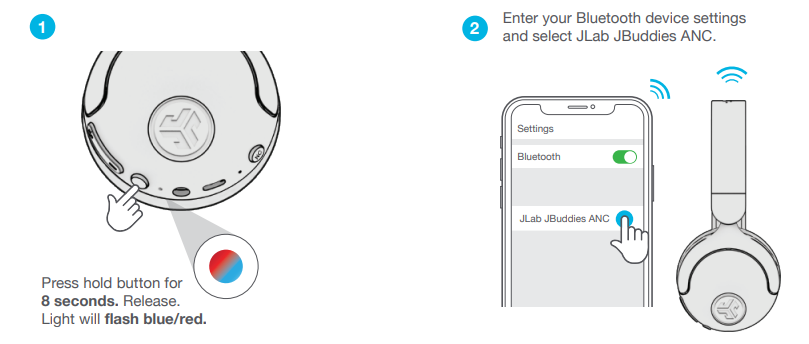 jlab Jbuddies ANC Wireless Headphones-BLUETOOTH