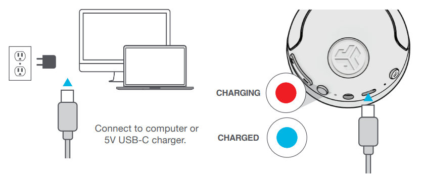 jlab Jbuddies ANC Wireless Headphones-CHARGING