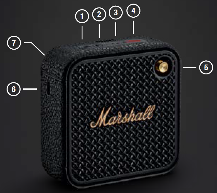 Marshall Willen II Portable Loudspeaker-DEVICE LAYOUT A