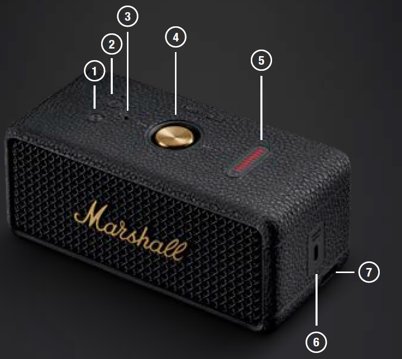 Marshall Emberton III Portable Loudspeaker-DEVICE LAYOUT