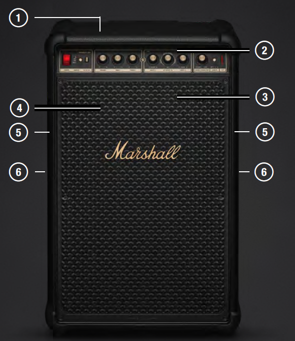Marshall Bromley 750 Party Speaker-DEVICE LAYOUT