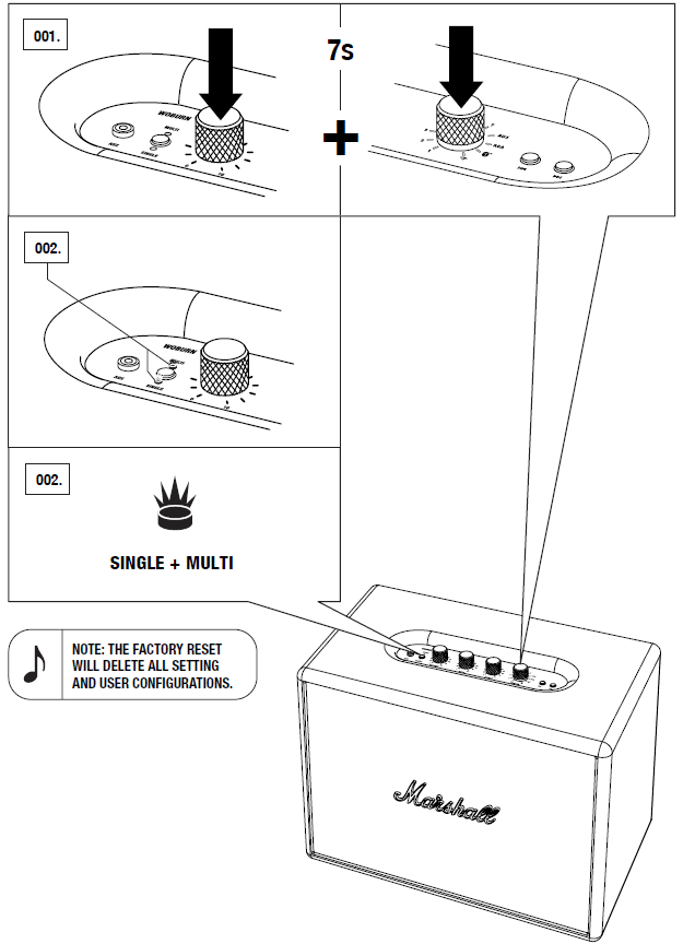 Marshall Woburn Multi-Room Speaker-FACTORY RESET