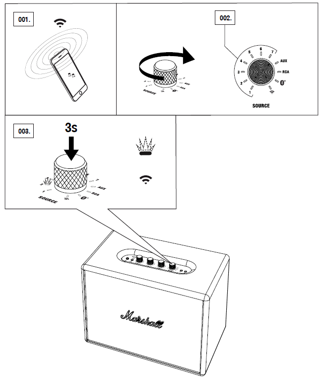 Marshall Woburn Multi-Room Speaker-STORING PRESETS