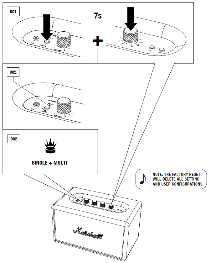 Marshall Acton Multi-Room Loudspeaker-FACTORY RESET