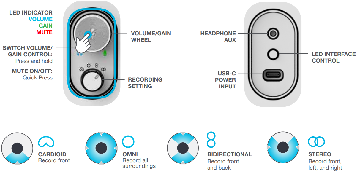 JLab JBuds Talk USB Microphone-control