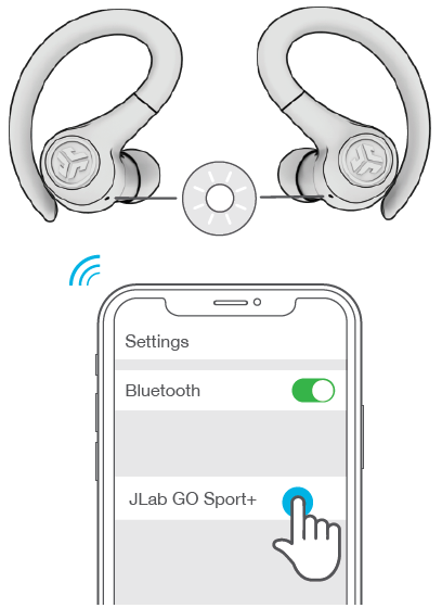 Jlab Go Sport+ Earbuds-BLUETOOTH PAIRING-D