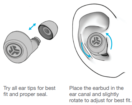 JLab Go Pop+ Earbuds-FITTING