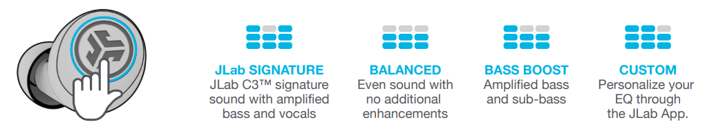 JLab Go Pop+ Earbuds-SOUND MODES