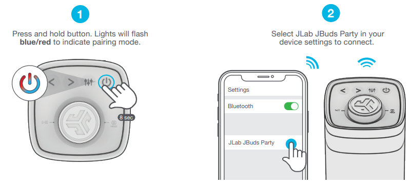 JLab JBuds Party Bluetooth Speaker-PAIR UP