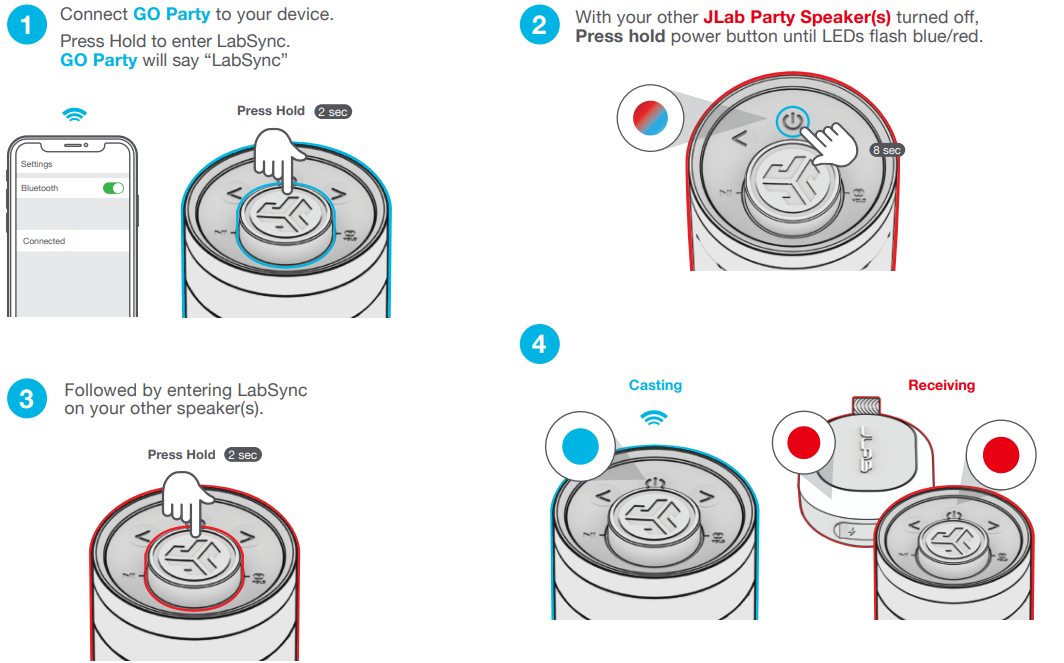 JLab Go Party Bluetooth Speaker-LabSync