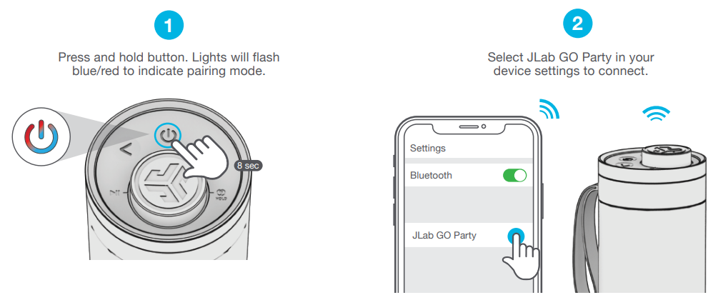 JLab Go Party Bluetooth Speaker-PAIR UP