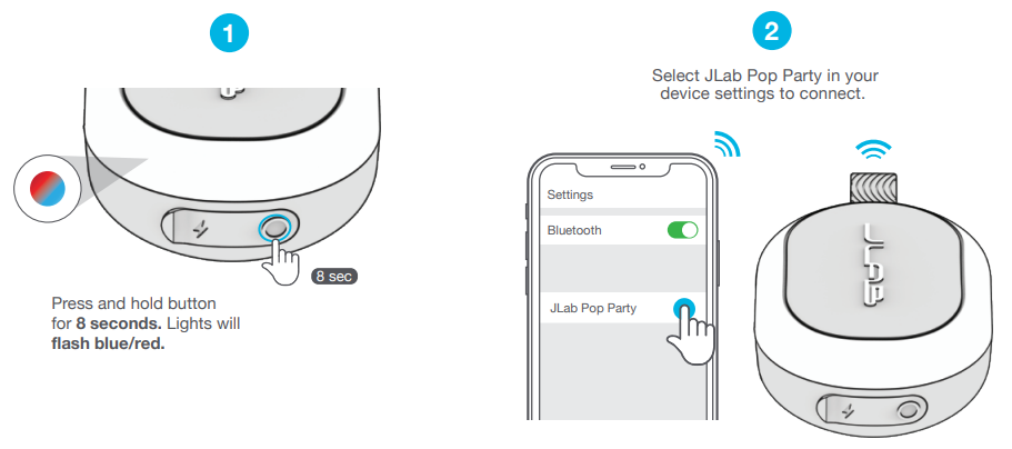 JLab Pop Party Bluetooth Speaker-PAIR UP