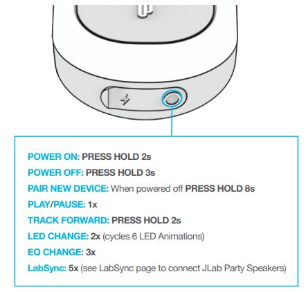 JLab Pop Party Bluetooth Speaker-THE BUTTON