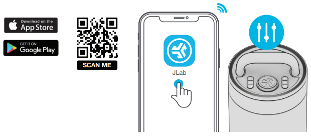 JLab Epic Party Bluetooth Speaker-DOWNLOAD THE APP
