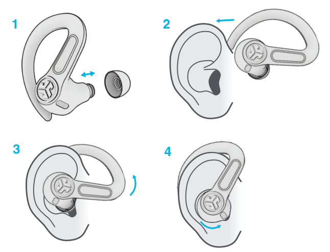 jlab Epic Sport ANC 3 Earbuds-fit