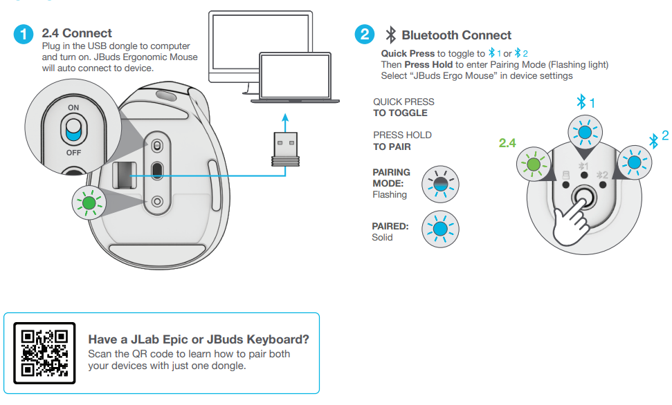 jlab Jbuds Ergonomic Mouse-setup
