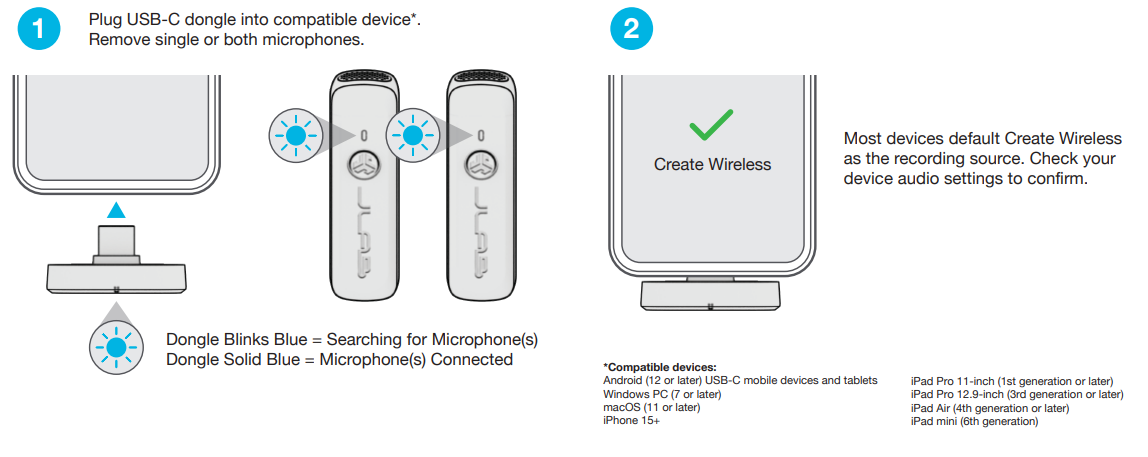 JLab Create Wireless LAV Mic System-pair