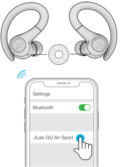 Jlab Go Air Sport Earbuds-BLUETOOTH PAIRING D