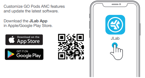 Jlab Go Pods Earbuds-DOWNLOAD THE APP