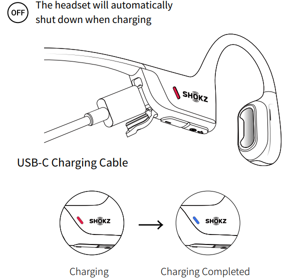 Shokz Openrun Pro 2 Headphones-Charging Tips
