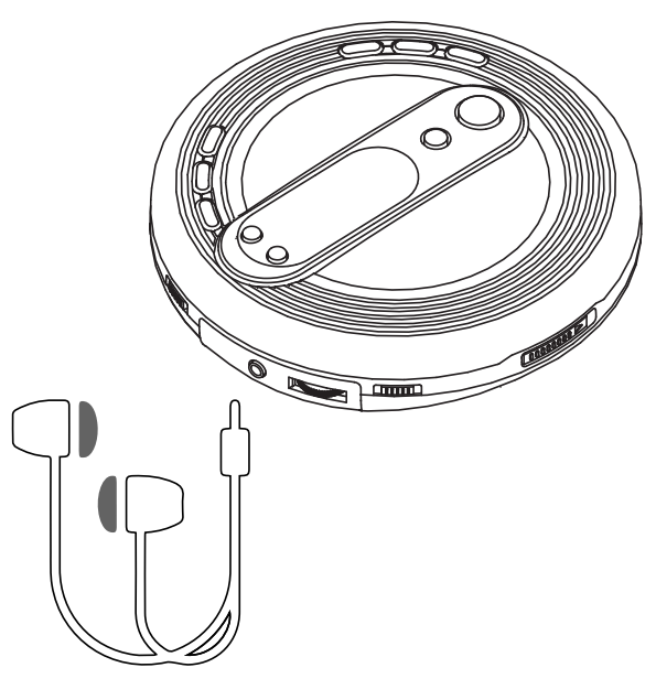 Aiwa Portable CD Player AI7003-connection of ear buds