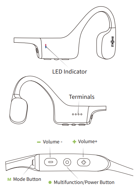 Shokz Openswim S700 Headphone-Controls