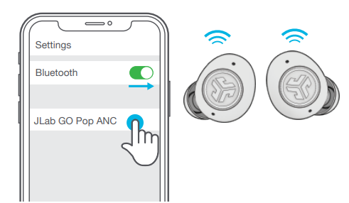 JLab Go Pop ANC Earbuds-MULTIPOINT C