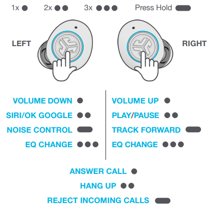 JLab Go Pop ANC Earbuds-PRESS THE BUTTON