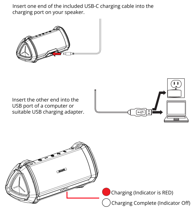Aiwa Exos-3 Wireless Speaker-CHARGING