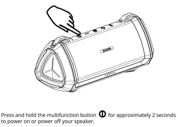Aiwa Exos-3 Wireless Speaker-POWERING ON,OFF