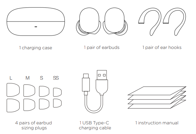 Amazfit PowerBuds Earbuds-Package Contents