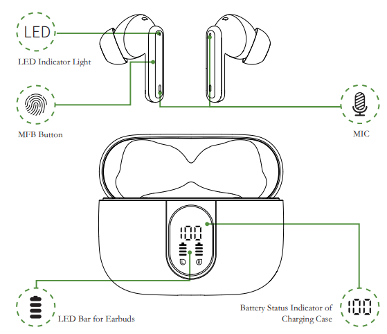 Csasan J90 Pro True Wireless Earbuds-product-b
