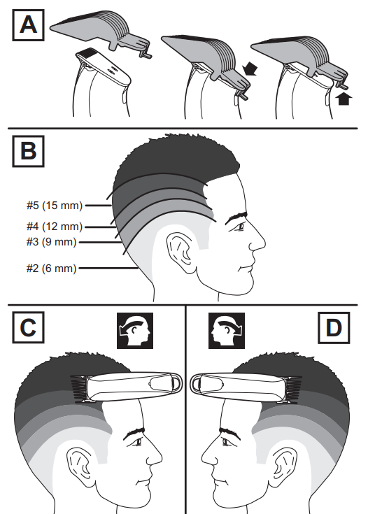 Remington Easy Fade Pro Hair Clipper HC550-INSTRUCTIONS FOR USE