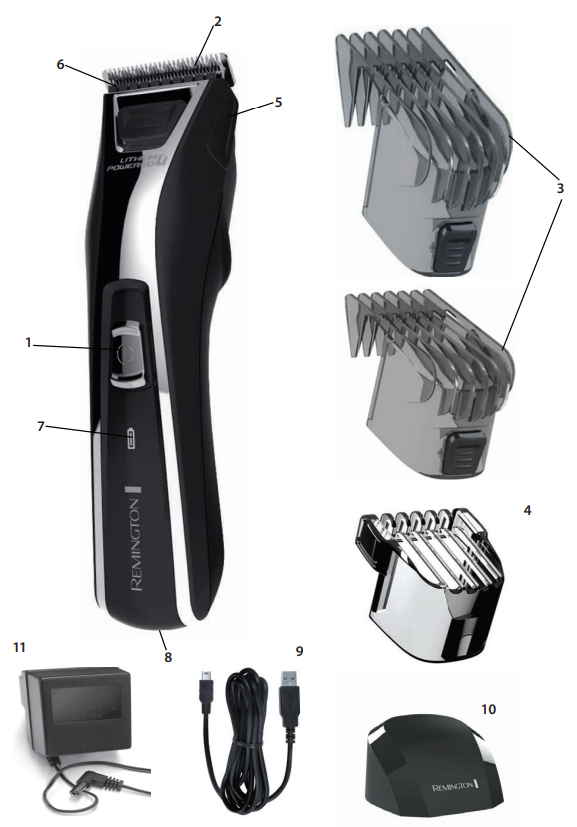 Remington HC5780 Lithium Powered Hair Clipper-KEY FEATURES