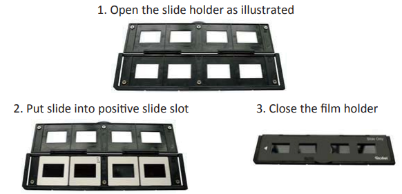 Rollei DiaFilmScanner DF-S 100 SE-Install film into the film holder