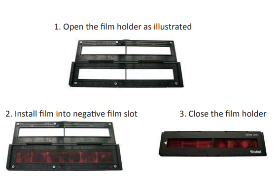 Rollei DiaFilmScanner DF-S 100 SE-Install the Negative Film into holder