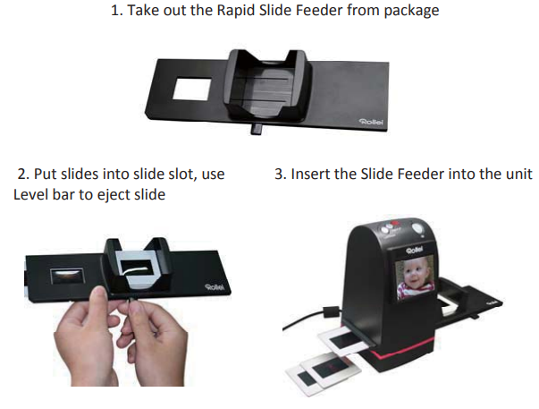 Rollei DiaFilmScanner DF-S 100 SE-Install the Rapid Slide Feeder