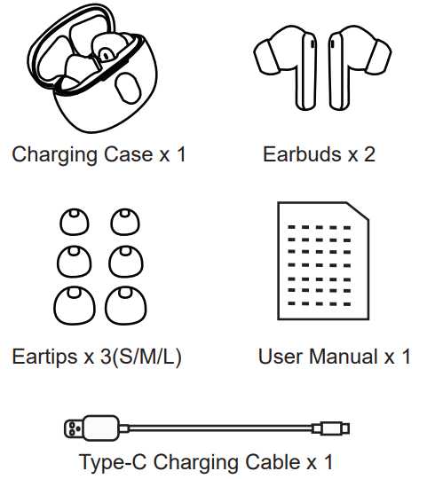 Simdog dinow D56 Earbuds-Packing List