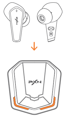 Pxn Sense Elf S2 Gaming Earbuds-Charging A