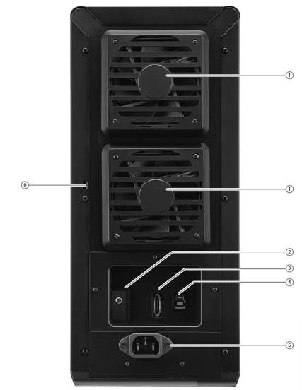 External RAID Enclosure IB-RD3680SU3-Rear Panel