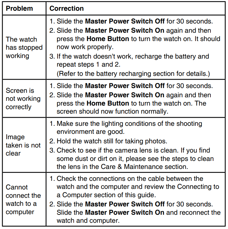 vtech Kidizoom Smart Watch DX4-trouble
