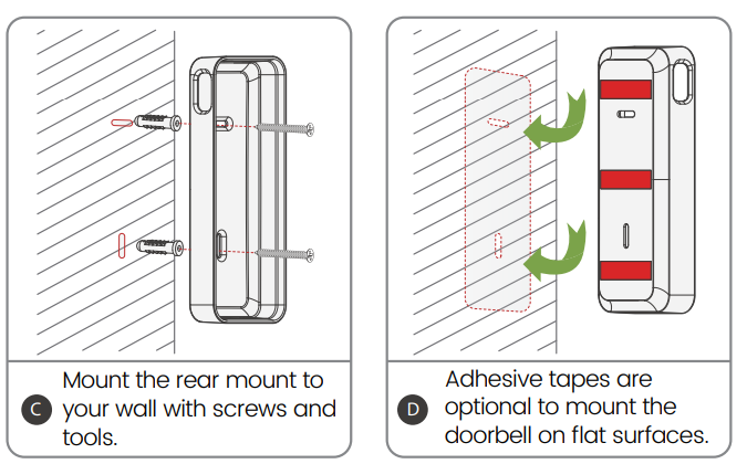 tiejus Smart Video Doorbell Video Bell-J9-install-b