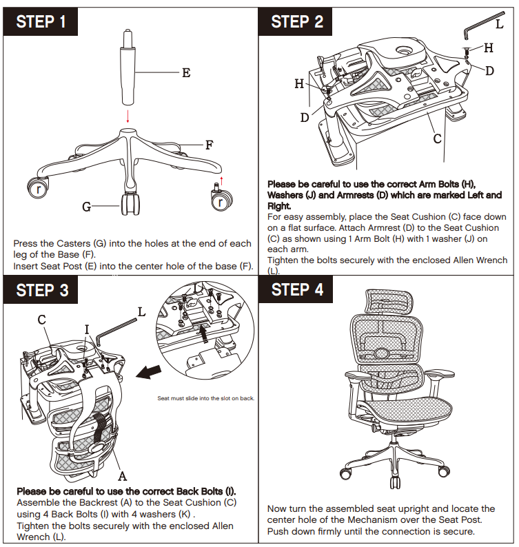 Eurotech Ergohuman Elite High-Back Chair-assemble