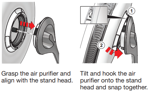 IqAir Atem Air Purifier-Connect Air Purifier to Stand